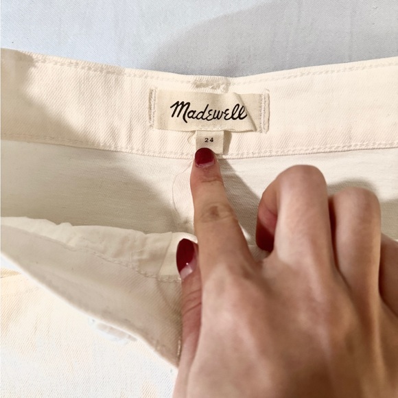 NWOT Madewell White Denim Button Front Mini Skirtt - Picture 3 of 4